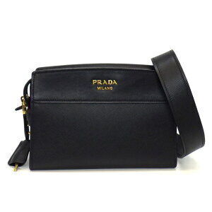 Prada Esplanade Shoulder Bag Black Saffiano Leather